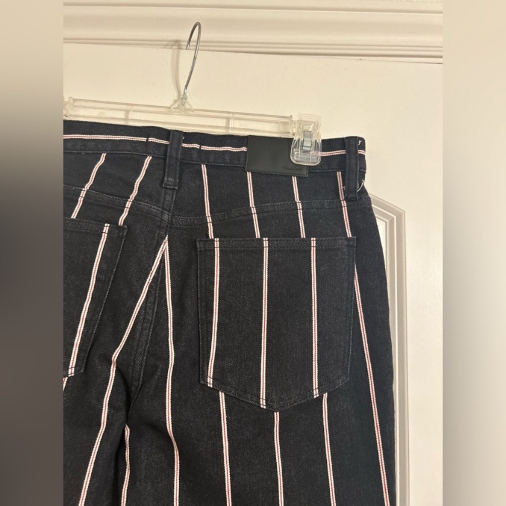 Madewell Cali Demi-Boot Jeans in Elsie Stripe high
rise black denim flare Sz 29 - Picture 10 of 15